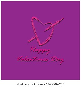 Valentines day background with heart pattern and typography of happy valentines day text . Vector illustration.