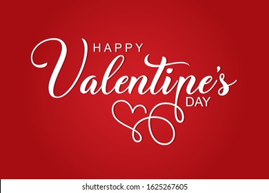 Valentines day background with heart pattern and typography of happy valentines day text . Vector illustration.   Design template celebration.