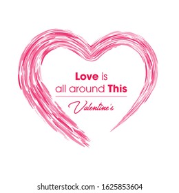 Valentines day background with heart pattern and typography of happy valentines day text . Vector illustration. Wallpaper, flyers, invitation, posters, brochure, banners.