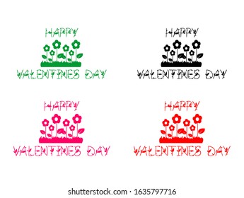 Valentines day background with heart pattern and typography of happy valentines day text 