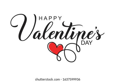 Valentines day background with heart pattern and typography of happy valentines day text . Vector illustration.   Design template celebration.