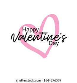 Valentines day background with heart pattern and typography of happy valentines day text . Vector illustration. Wallpaper, flyers, invitation, posters, brochure, banners. Quote, phrase and greeting.