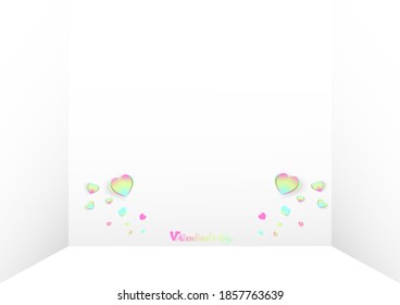 Valentines day background with heart pattern and  happy valentines day  . Vector illustration. Wallpaper, pastel posters, 