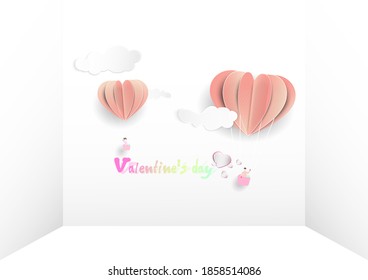 Valentines day background with heart pattern and  happy valentines day  . Vector illustration. Wallpaper, pastel posters, 