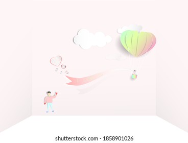 Valentines day background with heart pattern and  happy valentines day  . Vector illustration. Wallpaper, pastel posters, 