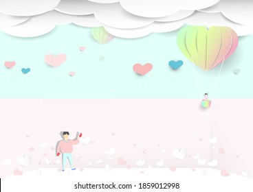 Valentines day background with heart pattern and  happy valentines day  . Vector illustration. Wallpaper, pastel posters, 