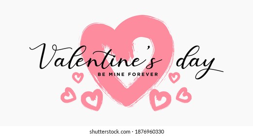Antecedentes del día de San Valentín con patrón cardíaco y tipografía de feliz día de San Valentín texto . Ilustración vectorial. Papel de escritorio, volantes, invitación, carteles, folleto, pancartas.