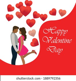 Valentines day background with heart pattern and typography of happy valentines day text . Vector illustration. Wallpaper, flyers, invitation, posters, brochure, banners