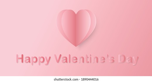 Valentines day background with heart pattern and typography of happy valentines day text . Symbols of love greeting card design. - Vector