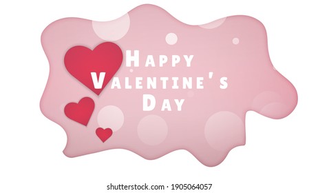 Valentines day background with heart pattern and typography Happy Valentines day text. Vector illustration. Romantic quote postcard, postcard, invitation, banner template.
