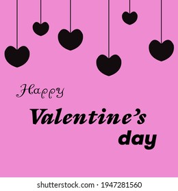 valentines day background with heart pattern and typography of happy valentines day text. vector illustration. wallpaper, flyer, invitation, posters, brochure, banners.