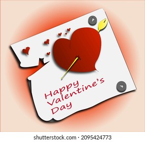 Valentine's Day background with heart pattern and happy Valentine's day typography