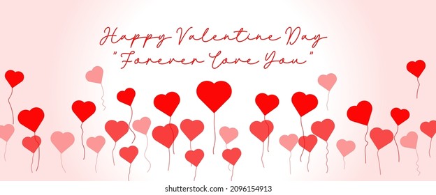 Valentinstag Hintergrund mit Herzmuster und Typografie glücklicher valentiner Tagestext . Vektorgrafik. Tapete, Flyer, Einladung, Poster, Broschüre, Banner.
