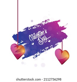 Antecedentes del día de San Valentín con patrón cardíaco y tipografía de feliz día de San Valentín texto . Ilustración vectorial. Papel de escritorio, volantes, invitación, carteles, folletos, banners, correo electrónico, plantilla, ui ux