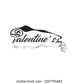 Antecedentes del día de San Valentín con patrón cardíaco y tipografía de feliz día de San Valentín texto . Ilustración vectorial. Papel de escritorio, volantes, invitación, carteles, folleto, pancartas.