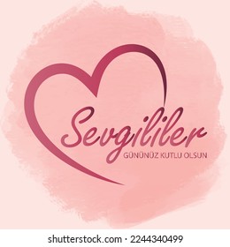 Valentine's day background with heart pattern and happy valentine's day text typography. Vector illustration.