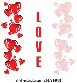 Valentines day background. Valentines day background with heart pattern and typography Happy Valentines day text. Wallpaper, flyers, invitations, posters, brochures, banners. Valentine`s day header or