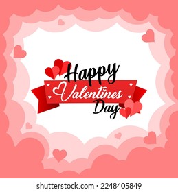Valentinstag Hintergrund mit Herzmuster und Typografie glücklicher valentiner Tagestext . Vektorgrafik. Tapete, Flyer, Einladung, Poster, Broschüre, Banner.
