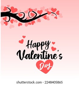 Valentines day background with heart pattern and typography of happy valentines day text . Vector illustration. Wallpaper, flyers, invitation, posters, brochure, banners.