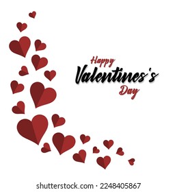 Valentines day background with heart pattern and typography of happy valentines day text . Vector illustration. Wallpaper, flyers, invitation, posters, brochure, banners.