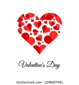 Valentines day background with heart pattern and typography of happy valentines day text . Vector illustration. Wallpaper, flyers, invitation, posters, brochure, banners.