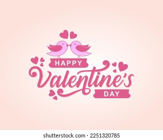 Valentines day background with heart pattern and typography of happy valentines day text . Vector illustration. Wallpaper, flyers, invitation, posters, brochure, banners.