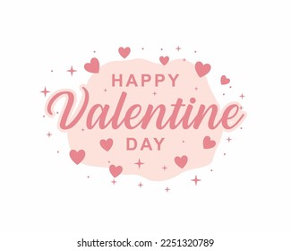 Valentines day background with heart pattern and typography of happy valentines day text . Vector illustration. Wallpaper, flyers, invitation, posters, brochure, banners.