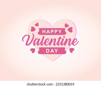 Valentines day background with heart pattern and typography of happy valentines day text . Vector illustration. Wallpaper, flyers, invitation, posters, brochure, banners.