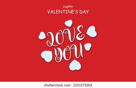 Antecedentes del día de San Valentín con patrón cardíaco y tipografía de feliz día de San Valentín texto . Ilustración vectorial. Papel de escritorio, volantes, invitación, carteles, folleto, pancartas.