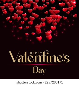 Fondo del día de San Valentín con patrón cardíaco fondo negro
