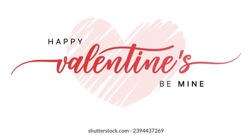 Valentines day background with heart pattern and typography of happy valentines day text . Vector illustration.