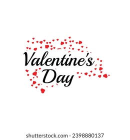 Valentines day background with heart pattern and typography of happy valentines day text . Vector illustration. Wallpaper, flyers, invitation, posters, brochure, banners.