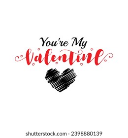 Valentines day background with heart pattern and typography of happy valentines day text . Vector illustration. Wallpaper, flyers, invitation, posters, brochure, banners.