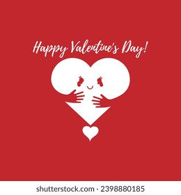 Valentines day background with heart pattern and typography of happy valentines day text . Vector illustration. Wallpaper, flyers, invitation, posters, brochure, banners.