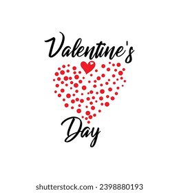 Valentines day background with heart pattern and typography of happy valentines day text . Vector illustration. Wallpaper, flyers, invitation, posters, brochure, banners.