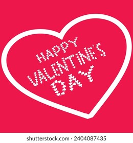 Valentines day background with heart pattern and typography of happy valentines day text . Vector illustration. Wallpaper, flyers, invitation, posters, brochure, banners.