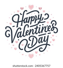 Valentines day background with heart pattern and typography of happy valentines day text