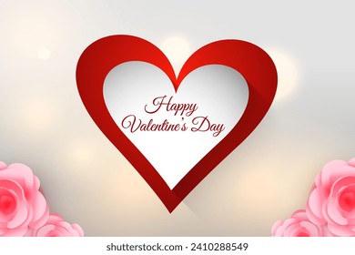 Valentines day background with heart pattern and typography of happy valentines day text 