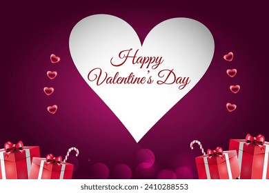 Antecedentes del día de San Valentín con patrón cardíaco y tipografía de texto del día de San Valentín feliz 