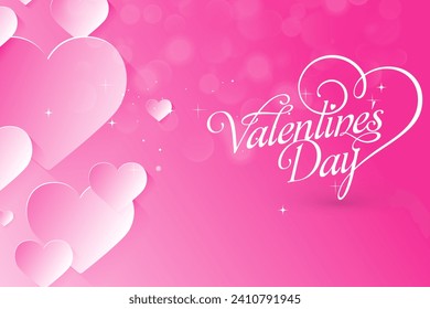 Valentines day background with heart pattern and typography of happy valentines day