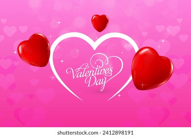 Antecedentes del día de San Valentín con patrón cardíaco y tipografía de feliz día de San Valentín.