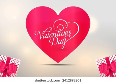 Valentines day background with heart pattern and typography of happy valentines day.