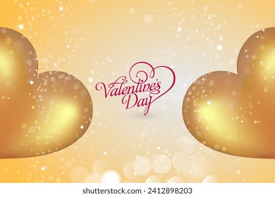 Valentines day background with heart pattern and typography of happy valentines day.