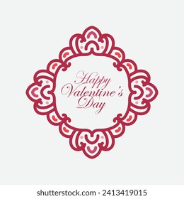Valentines day background with heart pattern and typography of happy valentines day text . Vector illustration. Wallpaper, flyers, invitation, posters, brochure, banners.
