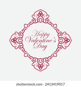 Valentines day background with heart pattern and typography of happy valentines day text . Vector illustration. Wallpaper, flyers, invitation, posters, brochure, banners.