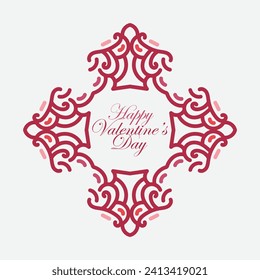 Valentines day background with heart pattern and typography of happy valentines day text . Vector illustration. Wallpaper, flyers, invitation, posters, brochure, banners.