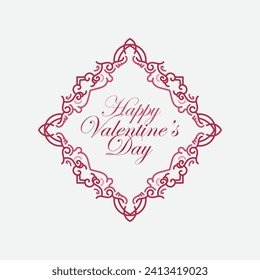 Valentines day background with heart pattern and typography of happy valentines day text . Vector illustration. Wallpaper, flyers, invitation, posters, brochure, banners.