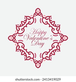 Antecedentes del día de San Valentín con patrón cardíaco y tipografía de feliz día de San Valentín texto . Ilustración vectorial. Papel de escritorio, volantes, invitación, carteles, folleto, pancartas.