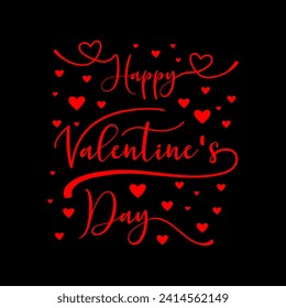 Valentine's day background  Valentines day background with heart pattern and typography of happy valentines day text . Vector illustration. Wallpaper, flyers, invitation, posters, brochure, banners.
