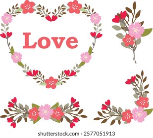 Valentines day background with heart pattern and roses. Vector vintage sketches hand drawn Illustration. Can be used as a greeting card, flyer, invitation, poster, banner.